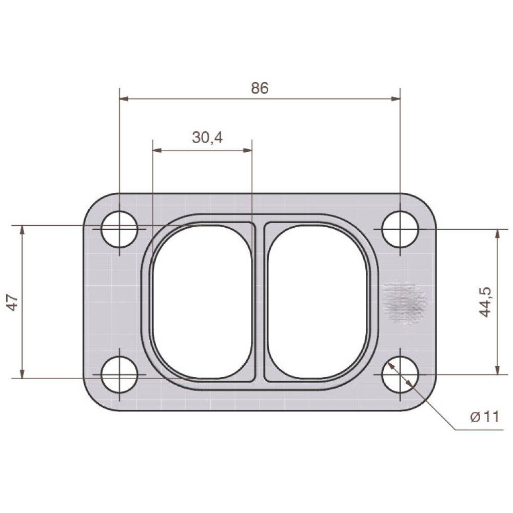 Guarnizione metallica turbo T3 Twin Scroll collettore scarico