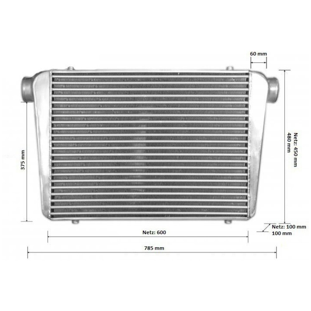 Boost Products intercooler frontale universale 600x450x100mm - 76mm