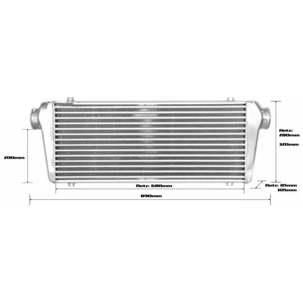 Boost Products intercooler frontale universale 700x300x100mm - 76mm