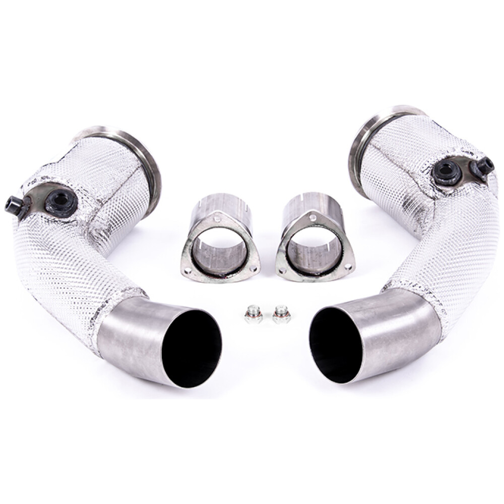 Milltek Downpipe maggiorato e Catalizzatori sportivi Hi-Flow Audi RS6 C8 4.0 V8 bi-turbo in edizione Performance (Modelli non OPF/GPF - Modelli USA/ROW) 2020-2025 SSXAU910