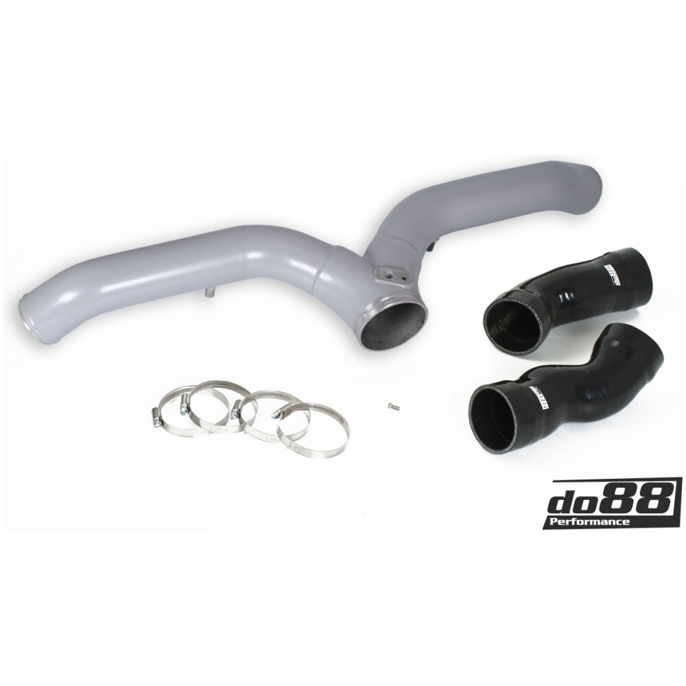 DO88 Tubo a Y per Porsche 997.1 Turbo, argento per IC OEM