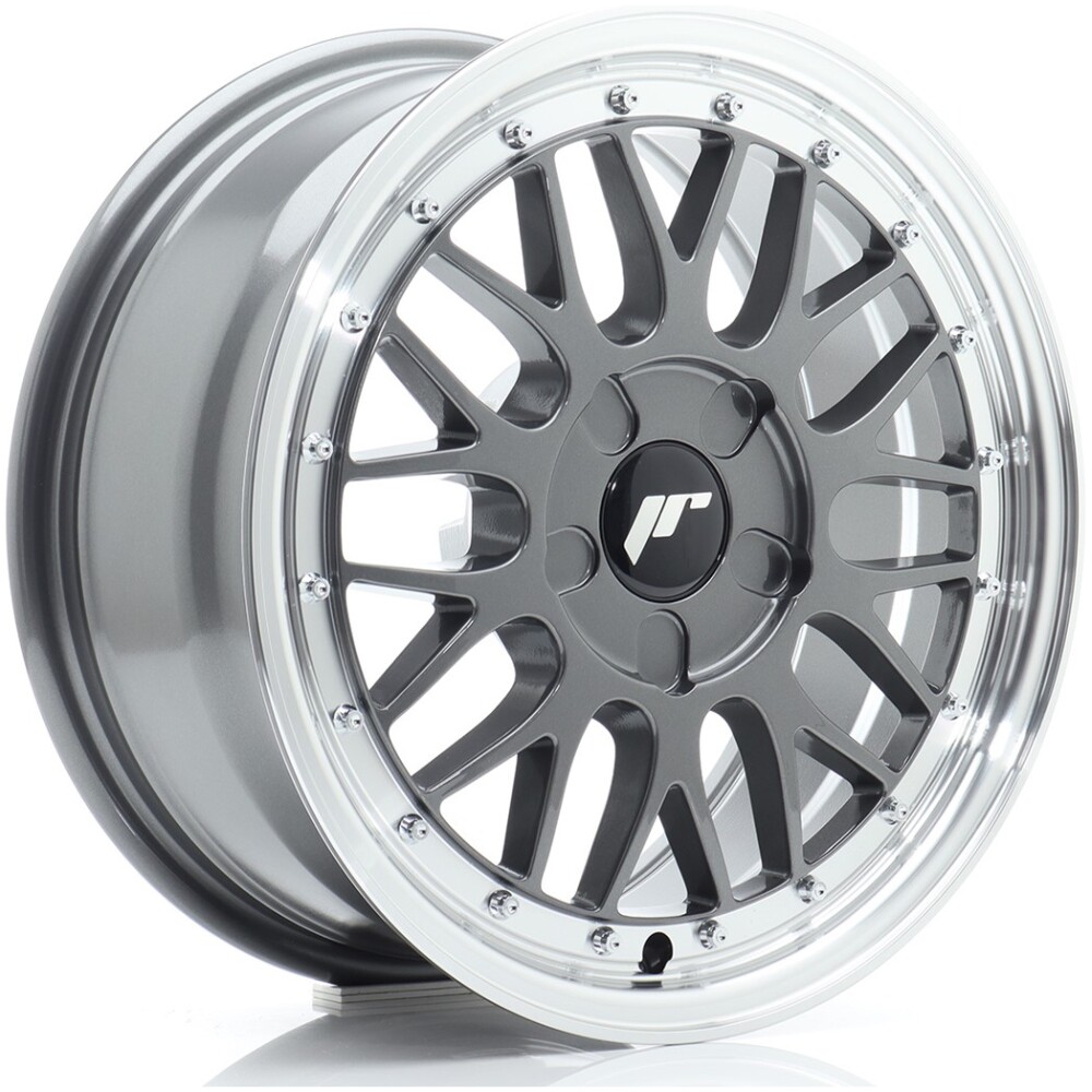 JR Wheels JR23 16x7 ET20-45 5H BLANK Hyper Gray w/ Machined Lip