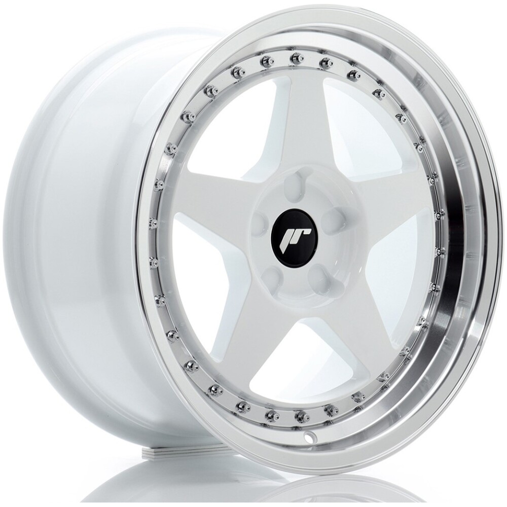 JR Wheels JR6 17x9 ET20-35 5H BLANK White w/ Machined Lip