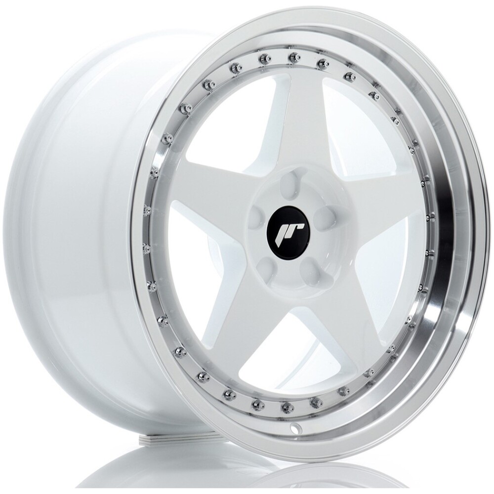 JR Wheels JR6 18x9,5 ET20-40 5H BLANK White w/ Machined Lip