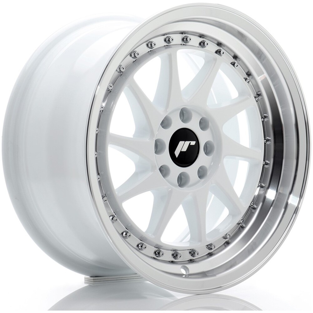 JR Wheels JR26 16x8 ET25 4x100/108 White w/ Machined Lip