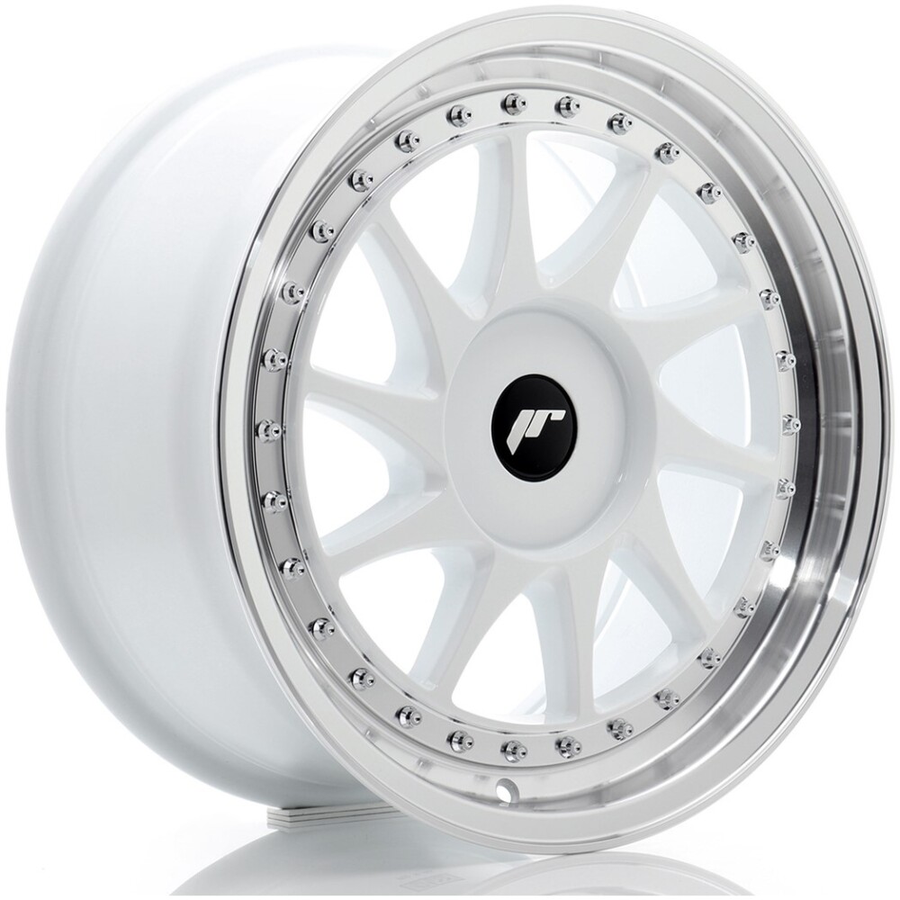 JR Wheels JR26 17x8 ET20-35 BLANK White w/ Machined Lip