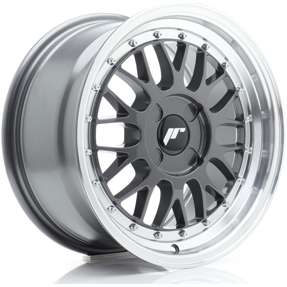 JR Wheels JR23 16x8 ET20-45 4H BLANK Hyper Gray w/ Machined Lip