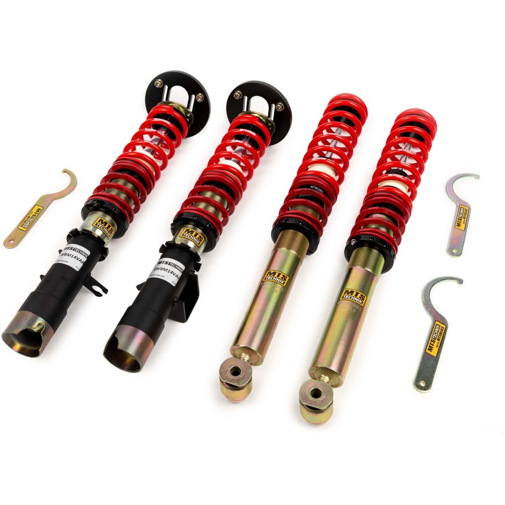 MTS coilover ghiera regolabile BMW 5 (E34) 01/88 - 12/95 518 i/520 i/524 td/525 i/525 tds/530 i/535 i/540 i V8/M5 serie Street con piastre camber MTSGWBM14