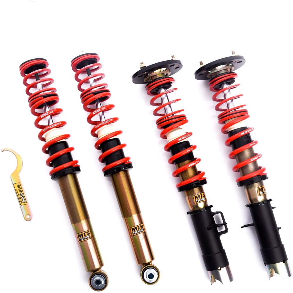 MTS coilover ghiera regolabile BMW 5 (E28) 06/81 - 12/87 518/518 i/520 i/524 d/524 td/525 e/525 i/528 i/535 i serie Street con piastre camber MTSGWBM19